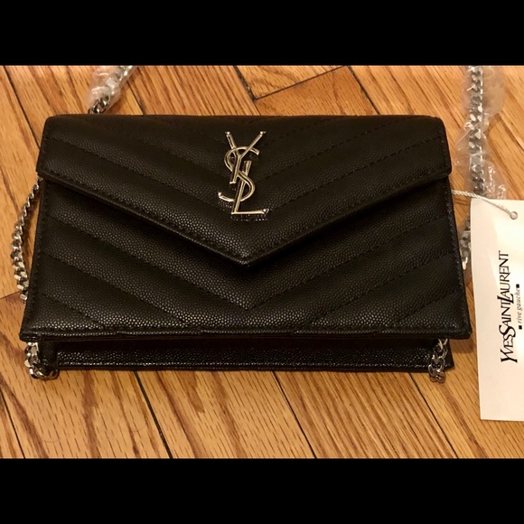 Yves Saint Laurent  envelope bag embossed leather - Picture 2 of 8